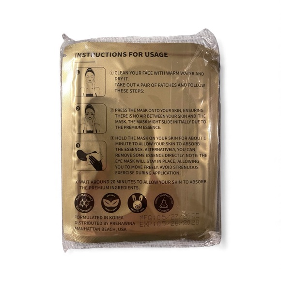 24K Gold Eye Mask 6ct - Picture 2 of 2